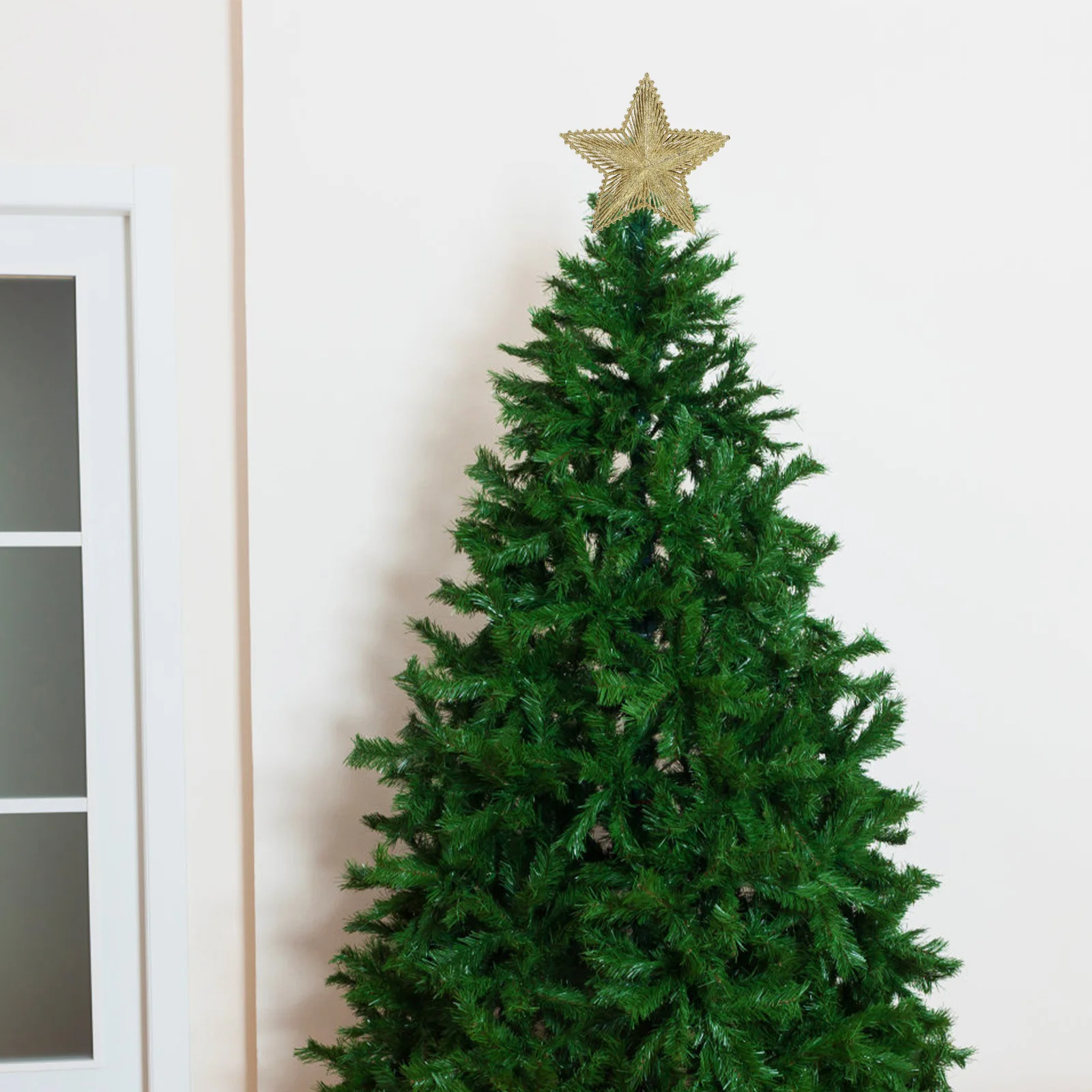 

1Pcs Christmas Tree Star Topper Sequins Pentagram Ornament Bright Festive Decoration Xmas Tree Decor Treetop Adornment