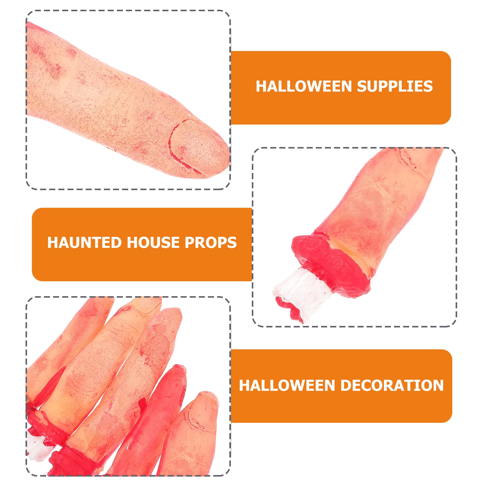 

10 шт., реквизит для отрубленного кровавого пальца, искусственный палец на Хэллоуин для украшения с привидениями, вечерние розыгрыши, имитация пальцев