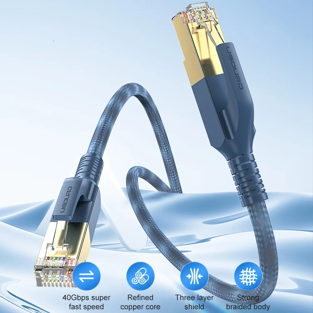 Cat8 Ethernet Cable 40Gbps RJ45 Cat 8 Internet Networking Cable 0.5m 1m 2m 3m 10m 15m 20m 30m for Router No Latency Supports POE