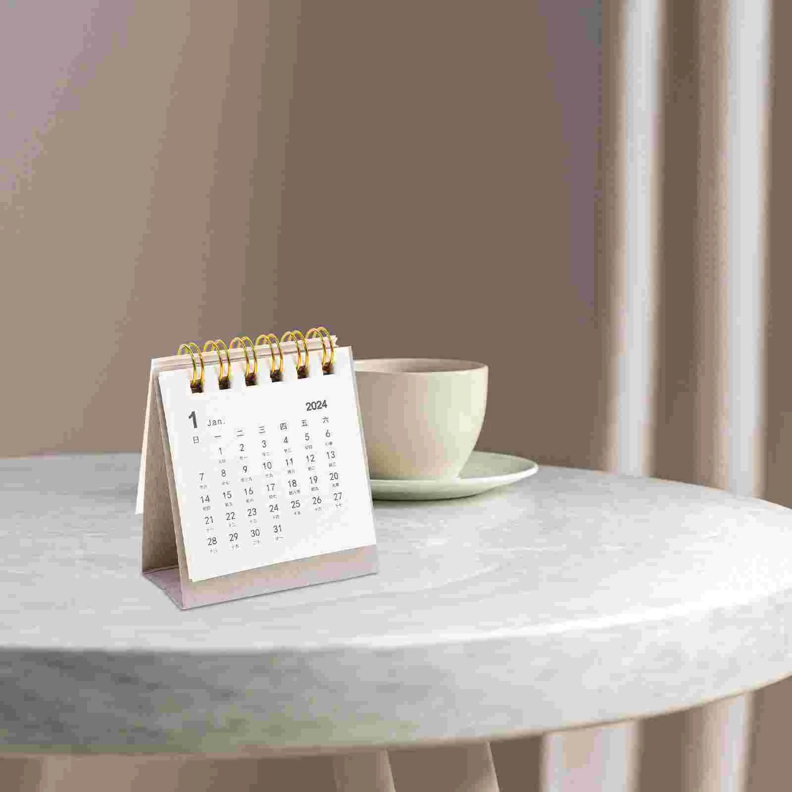 2024 Desk Calendar Small Calendars Decorative Daily Use Monthly Note Standing Weekly Office Memo Advent