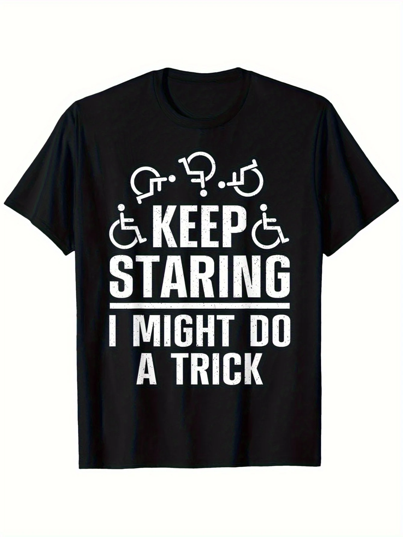 Men's  Women's Disability Accessible Breathable Casual T-Shirt Suitable for Outdoor, Sports, Parties - Comfortable Round Neck Printed Tee, Ideal for Wheelchair Users  Adaptive Clothing Gifts