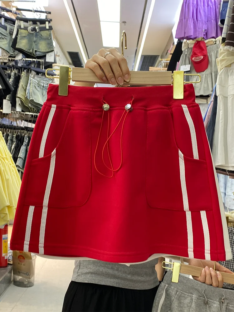 

Новинка: Женская юбка больших размеров в американском стиле, с завышенной талией, на резинке, А-силуэт, повседневная, простая, летняя