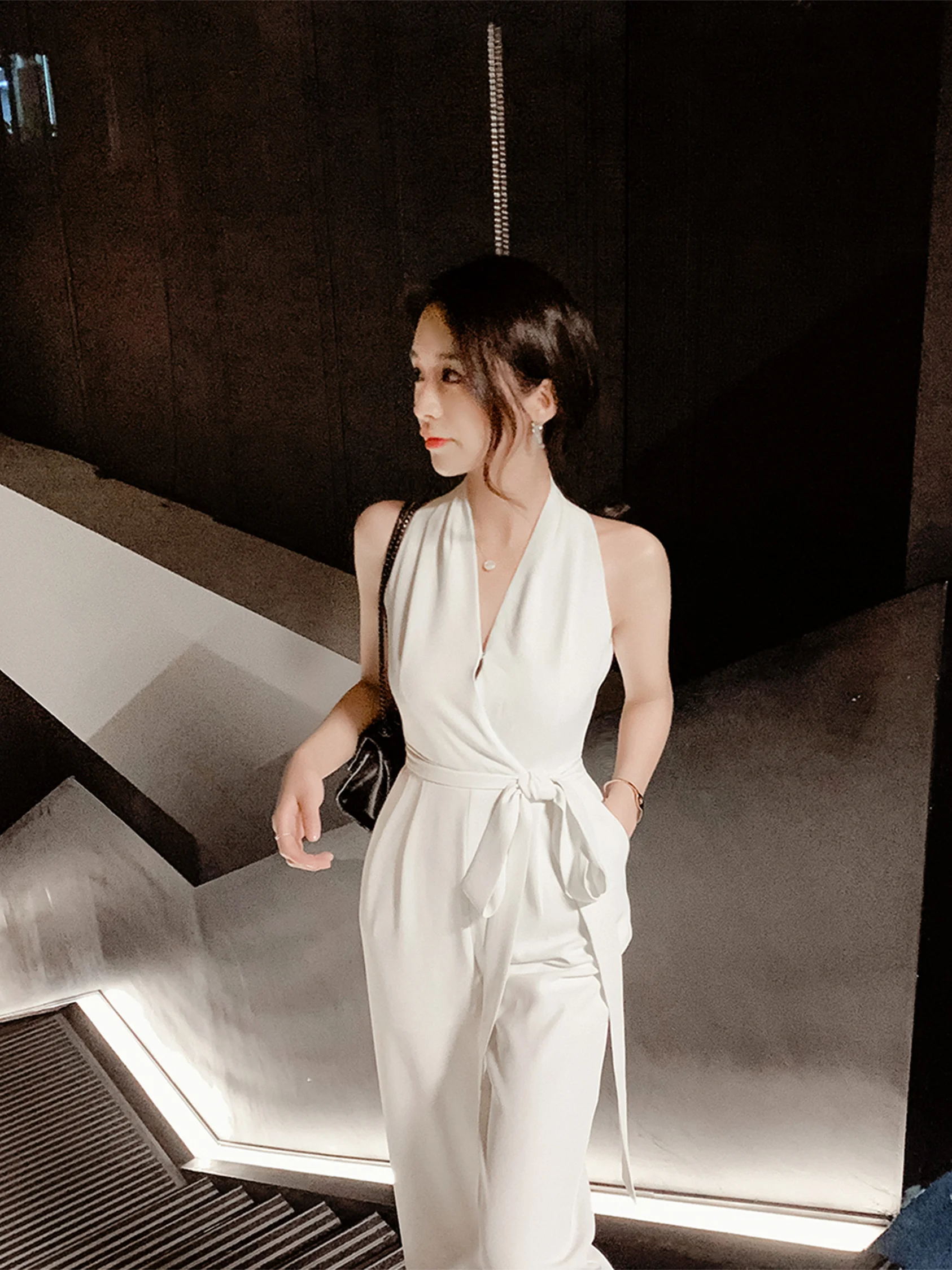 

Ele Korean Sle Wedding Dr ort Skirt High Waist Polyester Fiber ort Sve Deep V Ne Handmade Flower Evening Gown