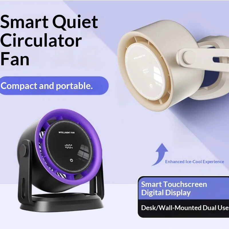 

Turbo Air Circulation Fan Usb Powered Wall Mountable Desktop Fan High Speed Hurricane Wind Soft Airflow For Home Office Cooling