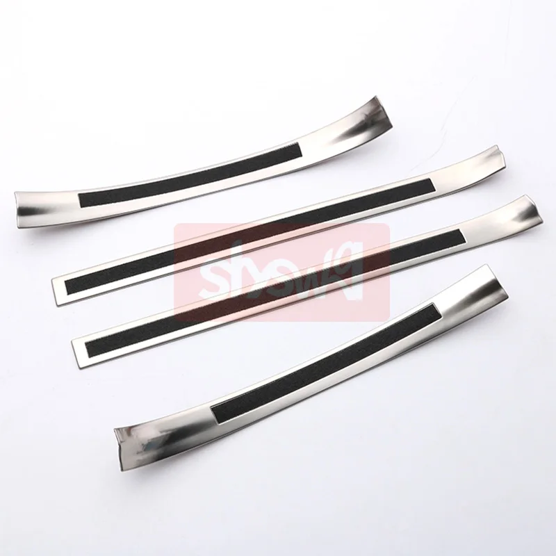 Car Door Sill Scuff Plate Chrome Hairline Styling for Nissan Note E12 2017- 2021 Stainless Steel Decorate High Grade Accessories