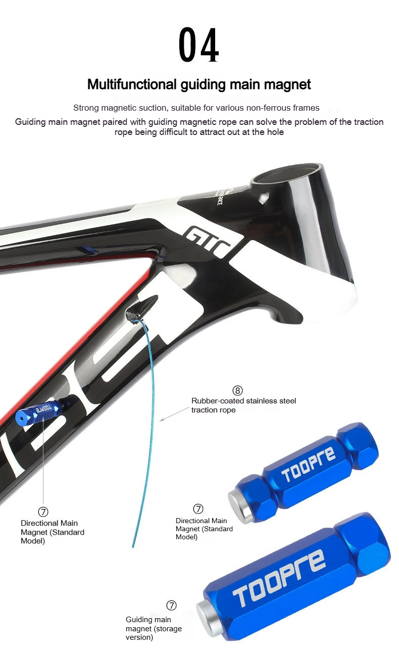 TOOPRE Fahrrad-Innenkabel-Führungswerkzeug für MTB- und Rennräder, Magnetisches Kabel-Einführungsgerät, Tragbares Fahrrad-Reparaturset – Detail 11