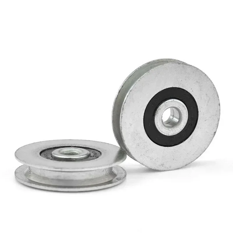 6*33*8mm Mechanical Guide Pulley with Groove U-groove Bearing Steel Track Wheel Weaving Machine Sheave