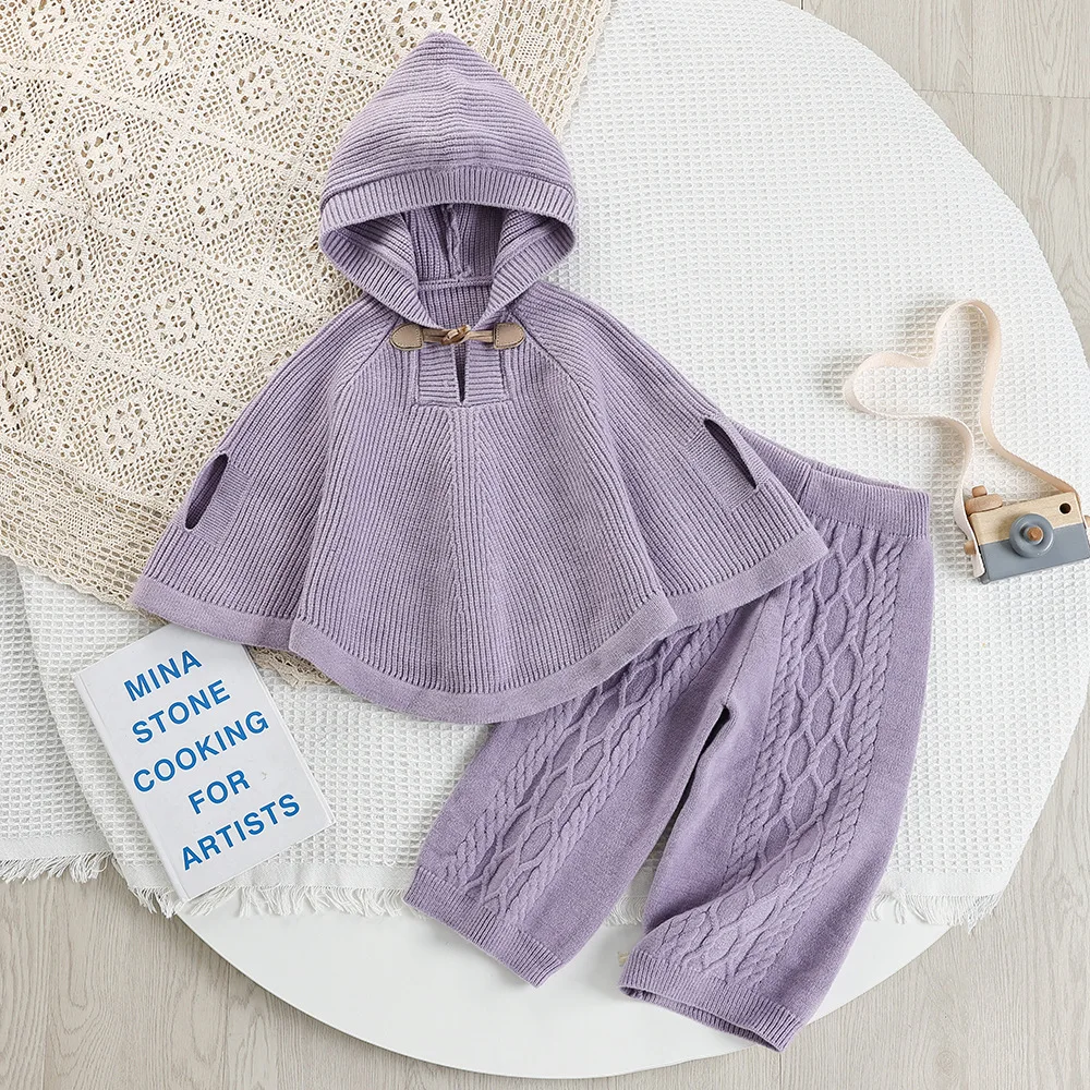 2PCS SETS Fall Winter Sweater Pretty kids' sets and outfits for Toddler Cute Baby Girl Clothes Girls Clothes Ribbed Knit Skirt