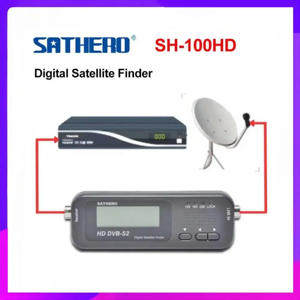 2024 NEW Sathero SH-100HD Digital Satellite Finder Support DVB-S DVB-S2 8PSK 16APSK 32APSK Pocket Signal Meter SH-100