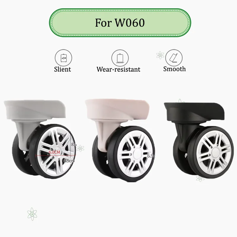 For W-060 Luggage Wheel Replacement Kit Silent Swivel Castors Anti-Slip & Wear-Resistant Compatible with 99% of Suitcases