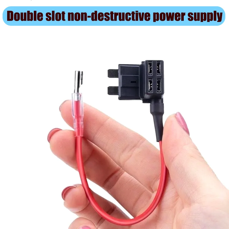 Car Power Strip with 5A+15A Fuse ACC Power Head Fuse Box for Non-destructive Circuit Modification of Driving Recorder Medium siz