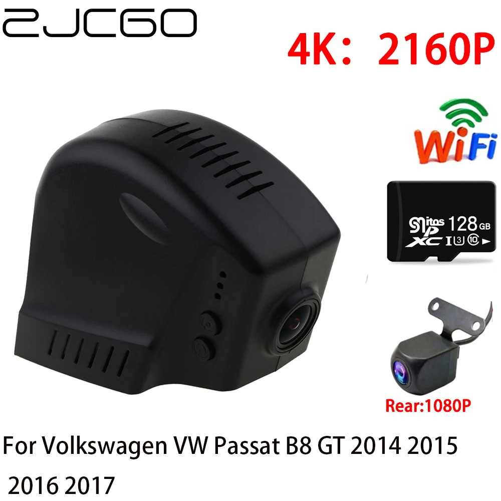 ZJCGO 2K 4K Car DVR Dash Cam Wifi Front Rear Camera 2 Lens 24h Parking For Volkswagen VW Passat B8 GT 2014 2015 2016 2017