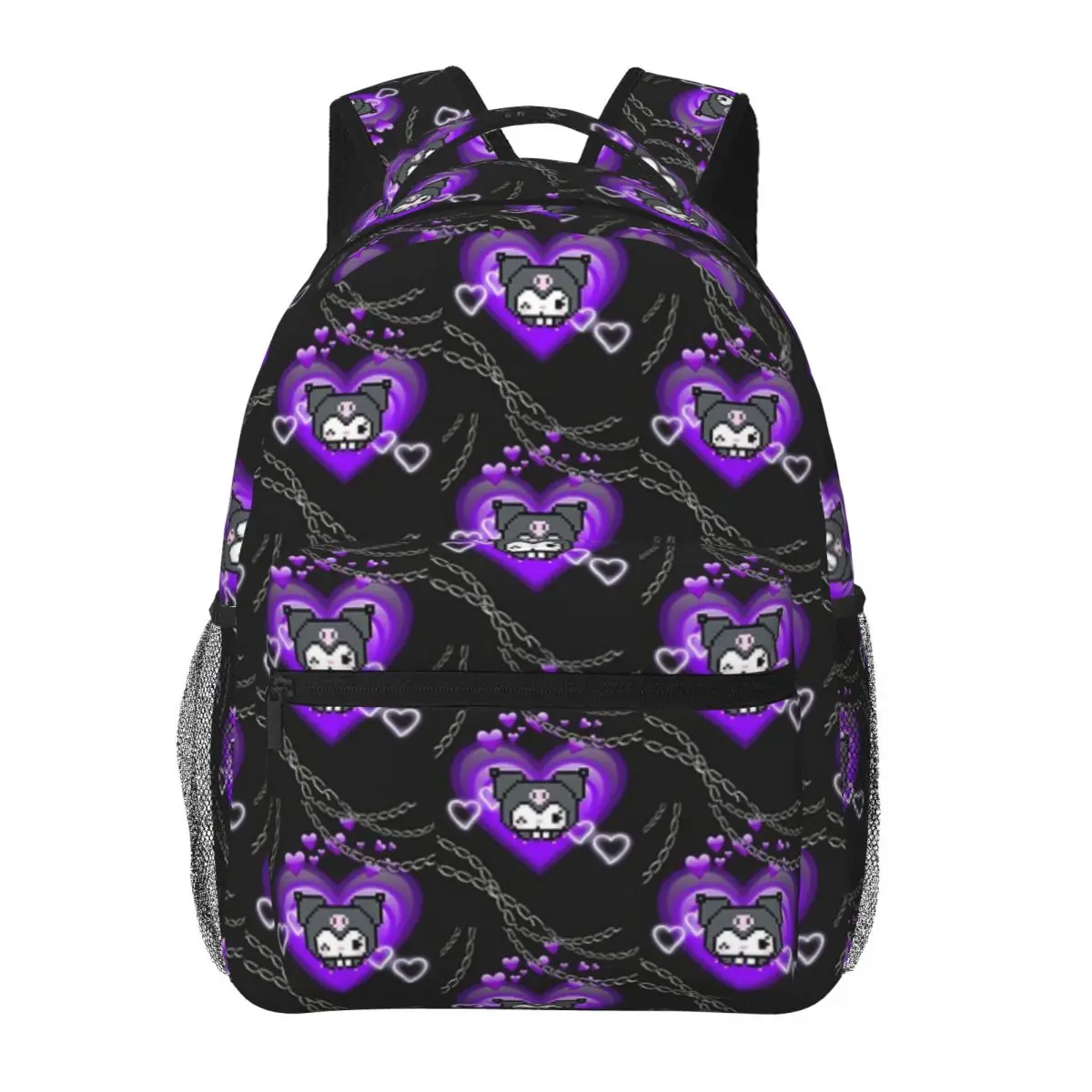 Kuromi-mochila ligera con estampado, bolso escolar con patrón de moda, 17 pulgadas, novedad