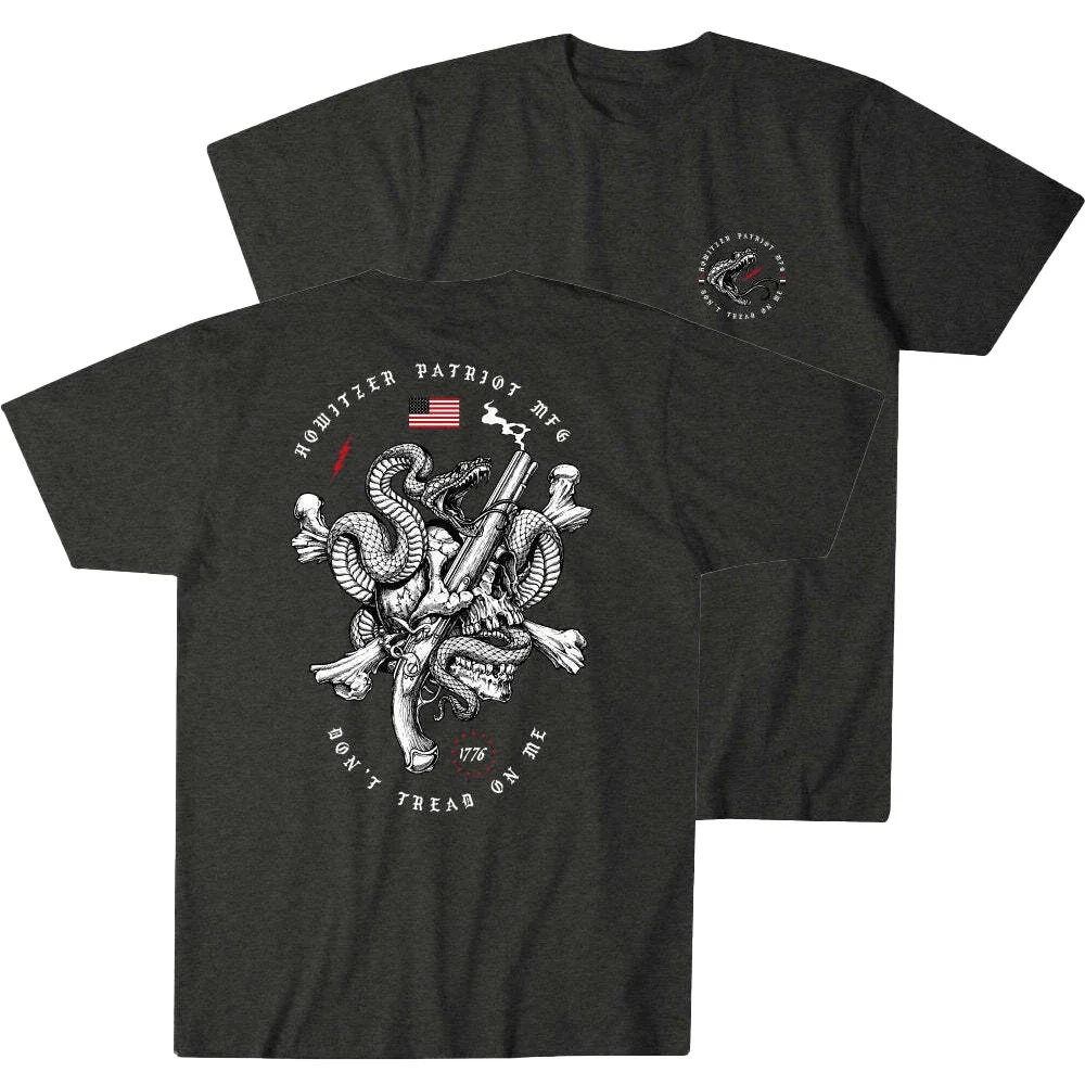 Don't Tread on Me | Snake Firelock Skull Grunt T-Shirt 100% Cotton O-Neck Short Sleeve Summer Casual Mens T-shirt Size S-3XL