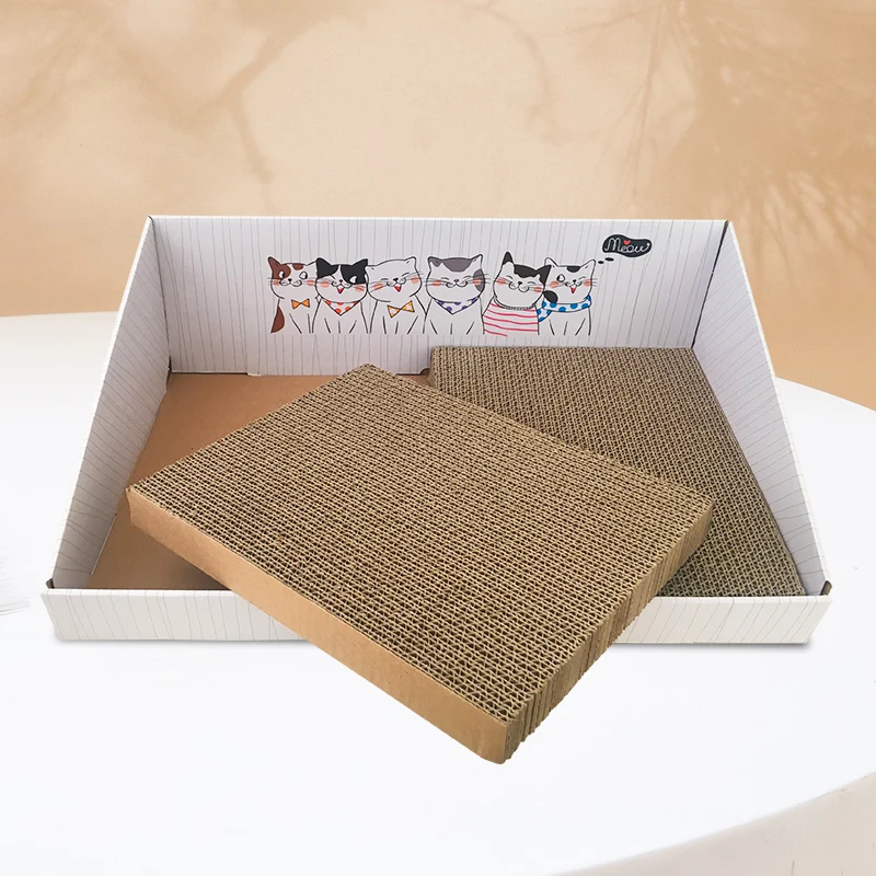 Cardboard cat scratching box high quality scratch board kitten bed cat scratcher for cats