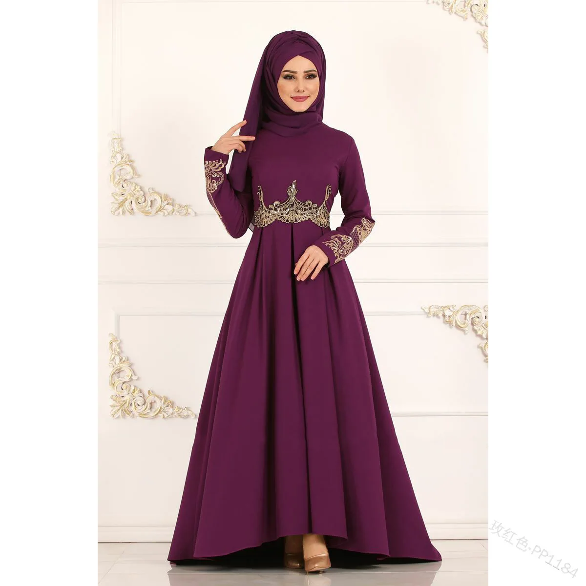 Muslim for Women Dress Three dimensional embroidered high waist Muslim Arabic Clothes for Women Muslim  Clothing