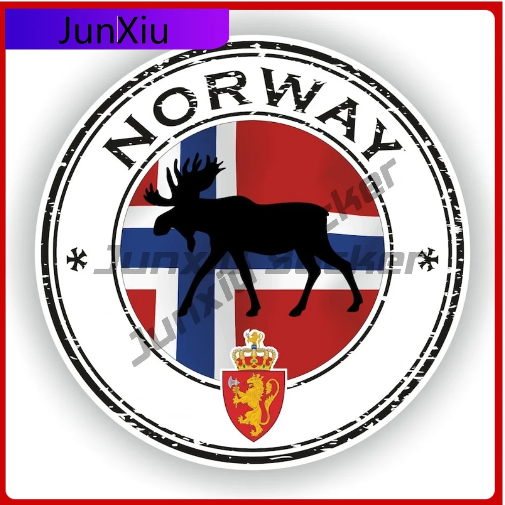 

Norway Seal Sticker Round Flag Personalized Vinyl Decal Waterproof Decor for Motorcycle SUV Rear Windshield Fuel Tank Cap