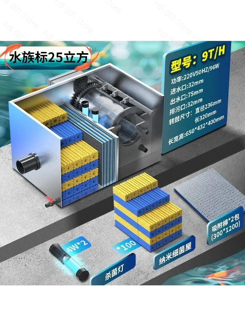 2026 Fish Pond Filter, Drum Microfilter, Aquaculture Water Circulation Purification System, Automatic Backwash System Equipment