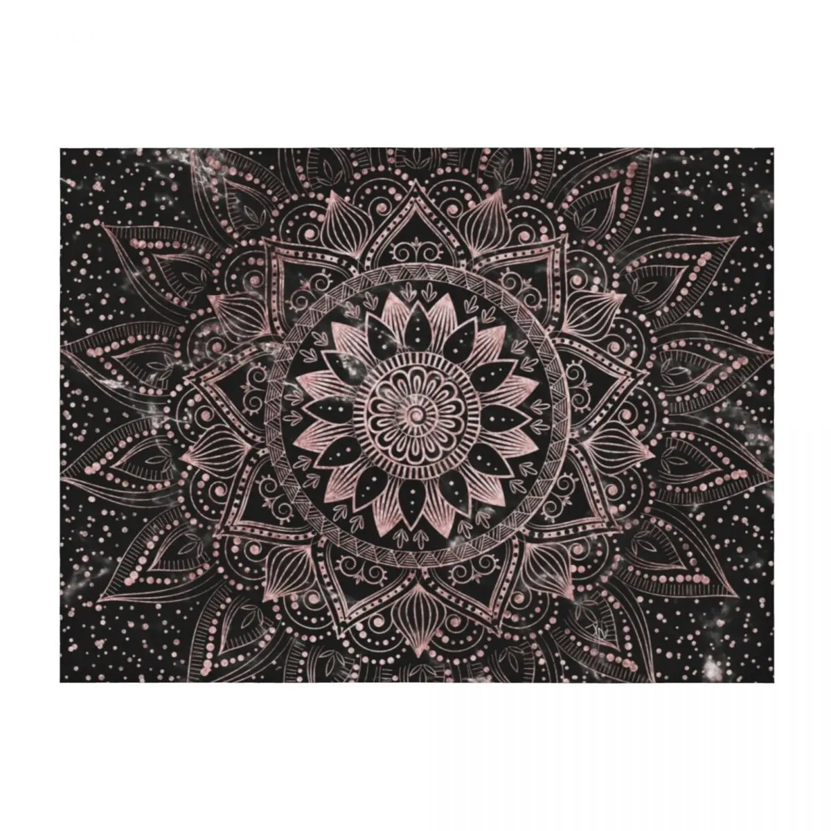 

Elegant rose gold mandala dots and marble artwork Throw Blanket Soft Plush Plaid Luxury St Sleeping Bag Stuffeds Blankets