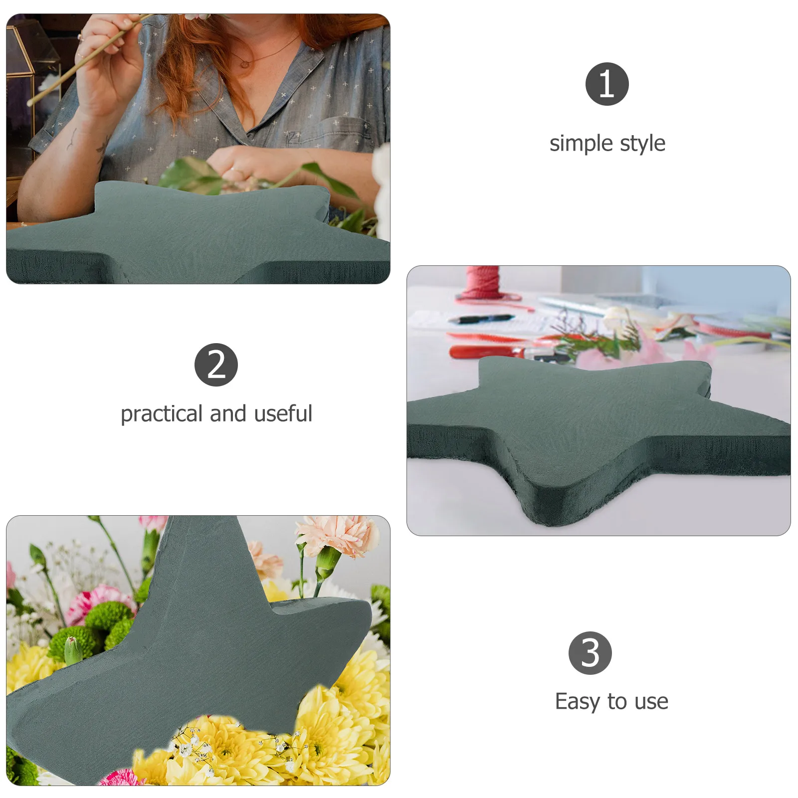 

Flower Mud Star Shape Floral Block Phenolic Plastic Material DIY Floral Accessories Wedding Flower Holder Home Decoration