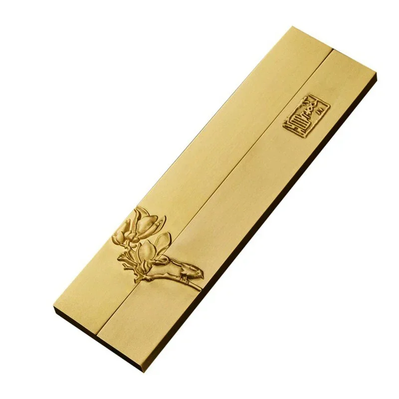 Brass Paperweights Retro Carving Pattern Paper Weight Creative Writing Brush Paperweights Creative Student Calligraphy Supplies
