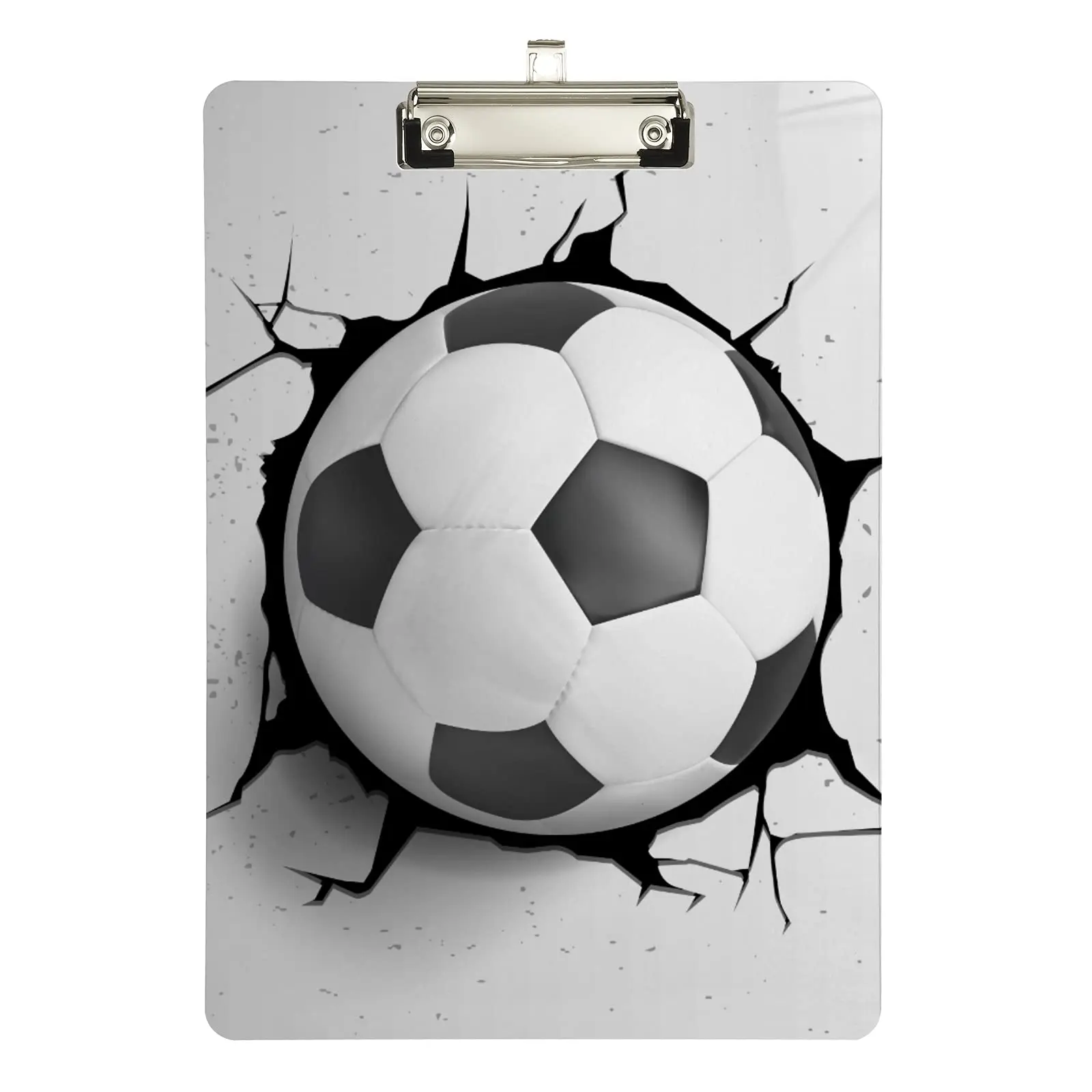 Soccer Clipboard Football Sport Acrylic Clipboards A4 Size Clip Board with Low Profile Clip for Offices Students Women Men