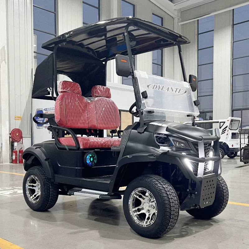 Equipped With Smart Onboard Charger And Solar Panel Powered Classic 60V 2 Seater 4kw Electric Golf Cart For Golf Course
