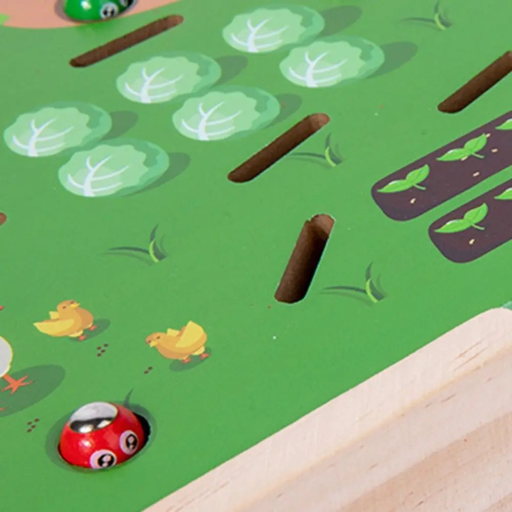 Juego de mesa de rábano de tracción de granja de interacción entre padres e hijos, juego de granja de rábano de iluminación de madera, juguetes creativos Kawaii para tirar de rábano