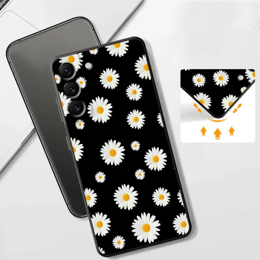 حافظة لهاتف سامسونج جالاكسي A32 A26 A72 A36 A22 A52 A51 A73 A25 A71 A41 A35 A23 A53 A24 A55 غطاء هاتف ناعم أسود جميل ديزي #5