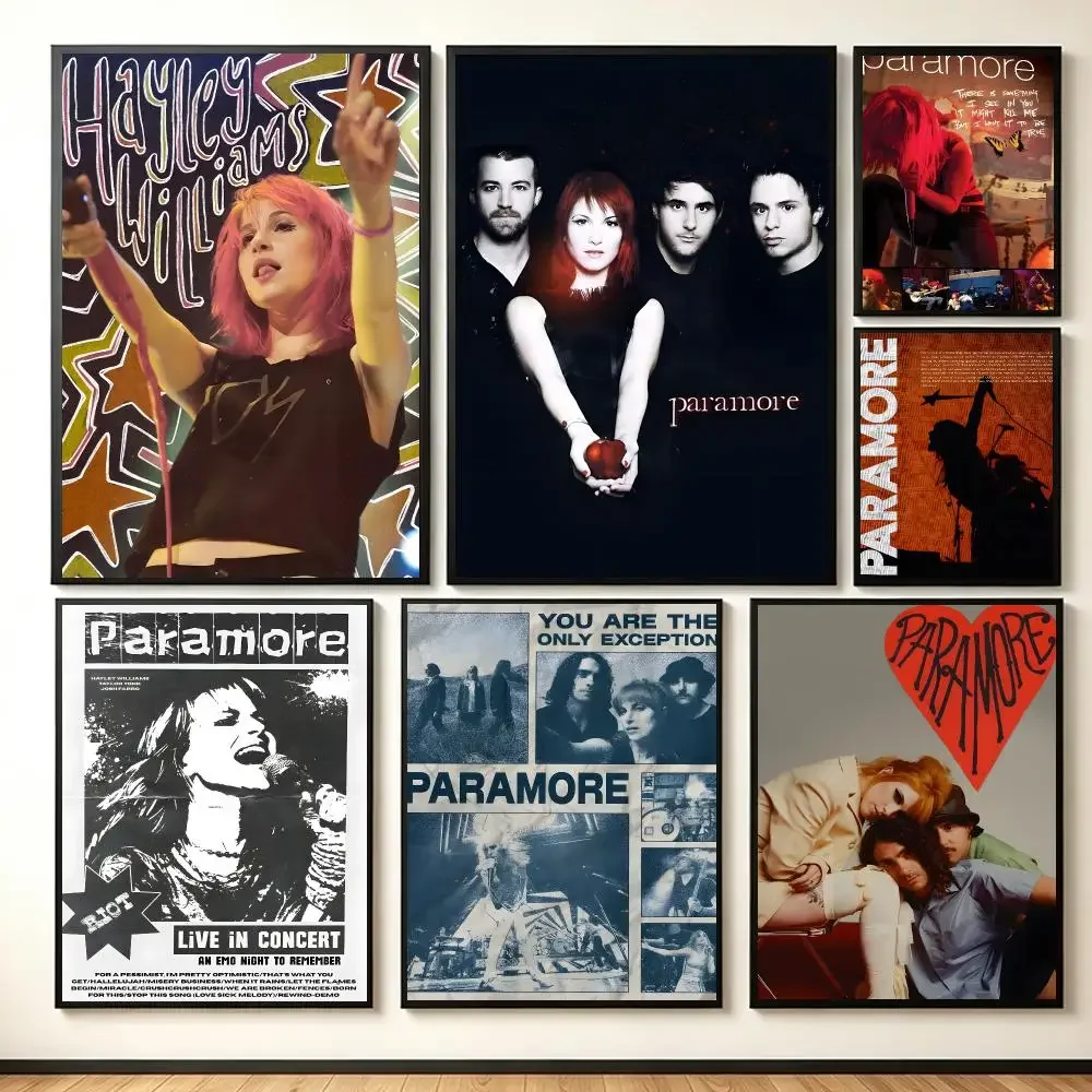 Band Rock Paramore Poster Lightweight Self‑Adhesive PP Wall Decal for Study Living Room Bedroom Decor Gift