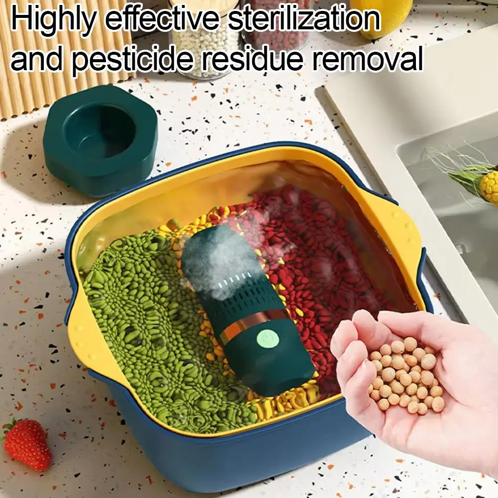 New Fruits Vegetables Washing Machine Capsule Shape Wireless Food Purifier Household Pesticide Disinfection Sterilizer Home Tool