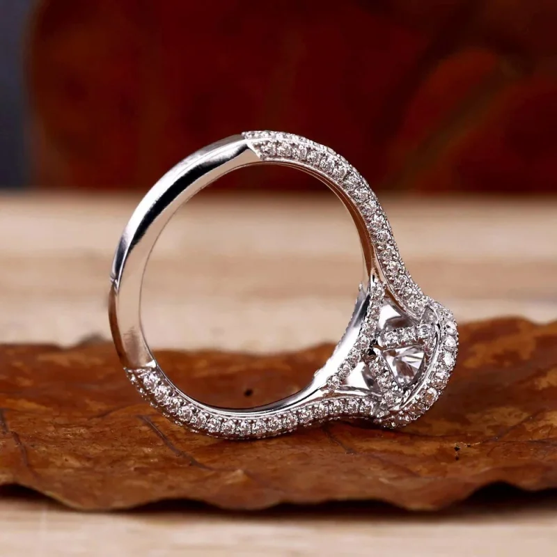 Huitan Damenring mit einfachem, vielseitigem Design für Hochzeit, charmantes Damen-Party-Accessoire mit glänzendem CZ, eleganter Verlobungsschmuck – Detail 14