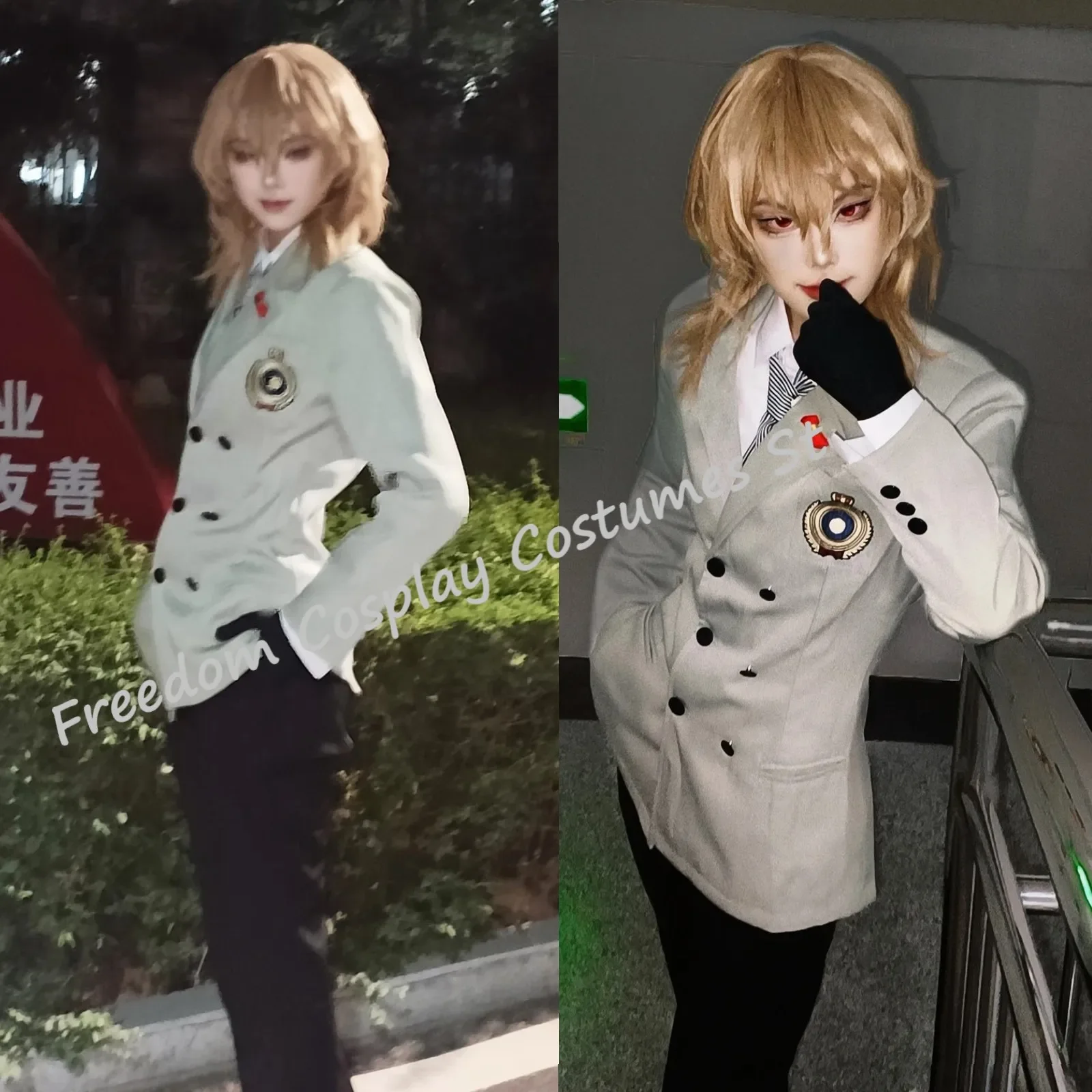 Gioco Anime Goro Akechi Costume Cosplay Uniforme scolastica Abiti Halloween Party Giochi di ruolo Abbigliamento Set completo per donna Uomo