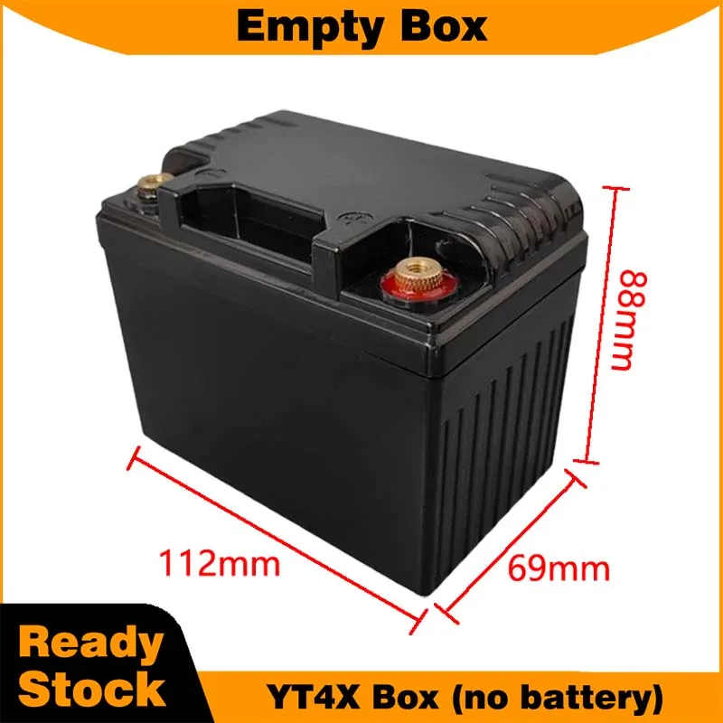 Empty battery case YT4X  empty plastic box for 32650 pack starter repair black protective box with M5 Brass  terminal
