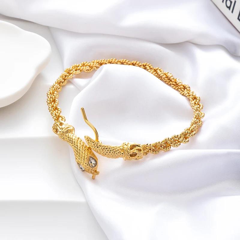 Algerian Wedding for Women Snake Design Anklets Open Foot Bracelet Gold Color Plated Arabic Bridal Gifts Jewelry