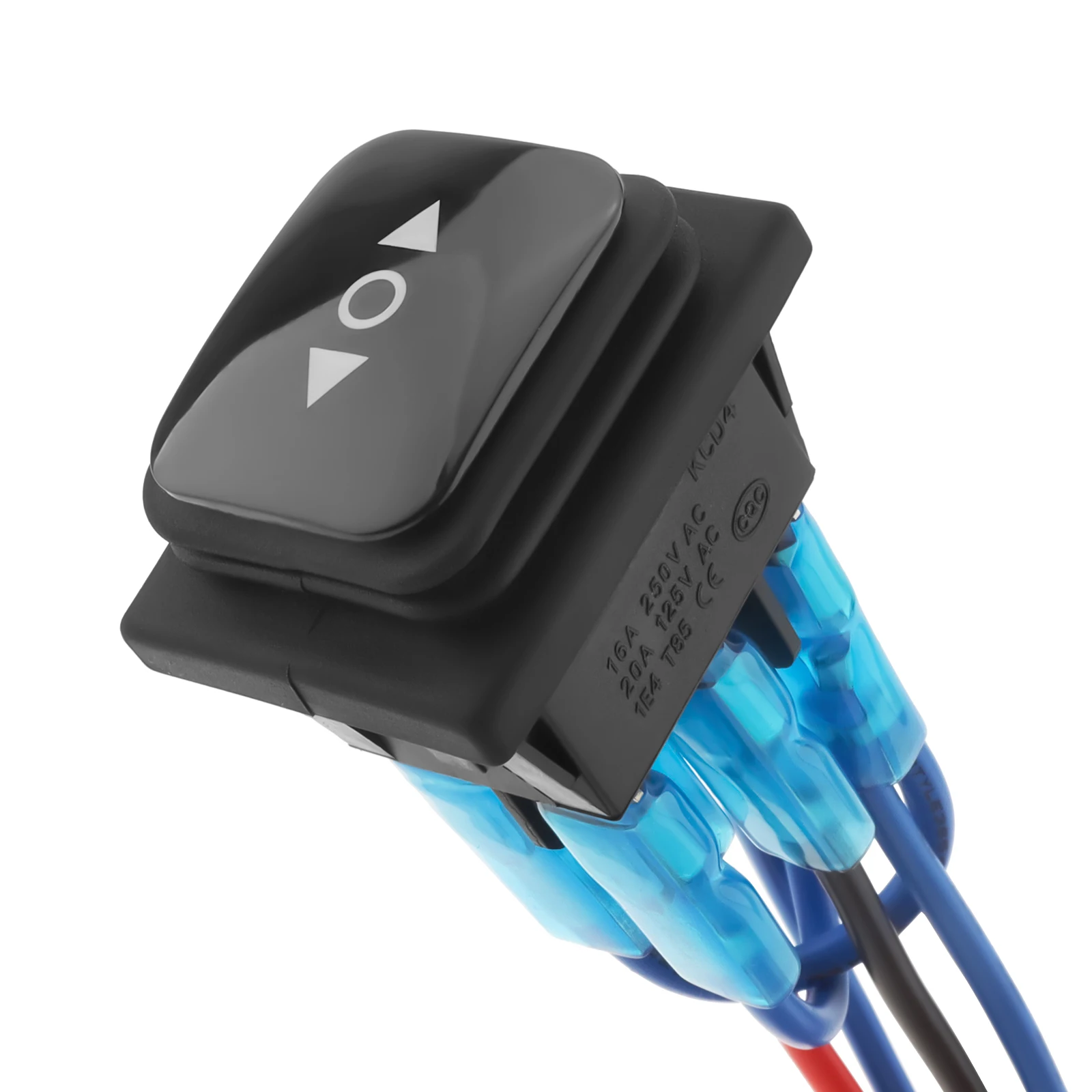 AC 110/220V DC 12V/24V Momentary Polarity Reverse Self Resetting Rocker Switch Motor Control Boat Rocker Toggle Switch with Wire