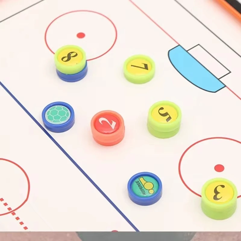 

NEW-Portable Ice Hockey Tactic-Board Zipper Foldable Ice Hockey Puck Strategy Board Coach-Accessory Magnetic Clipboard