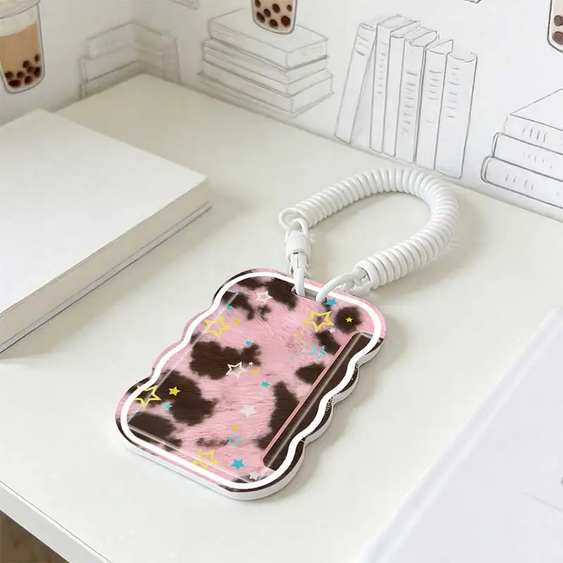 Card Holder for Photo Protector Stretchable Spring Cord Student Bus/Meal Card Protection Case Kpop Photocard Holder