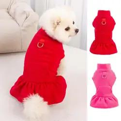 Dog Dress for Small Dogs,Autumn Winter,D-shaped Ring,Fleece Two-legged,Small Medium Dog Puppy Outfit Clothes,Pet Supplies