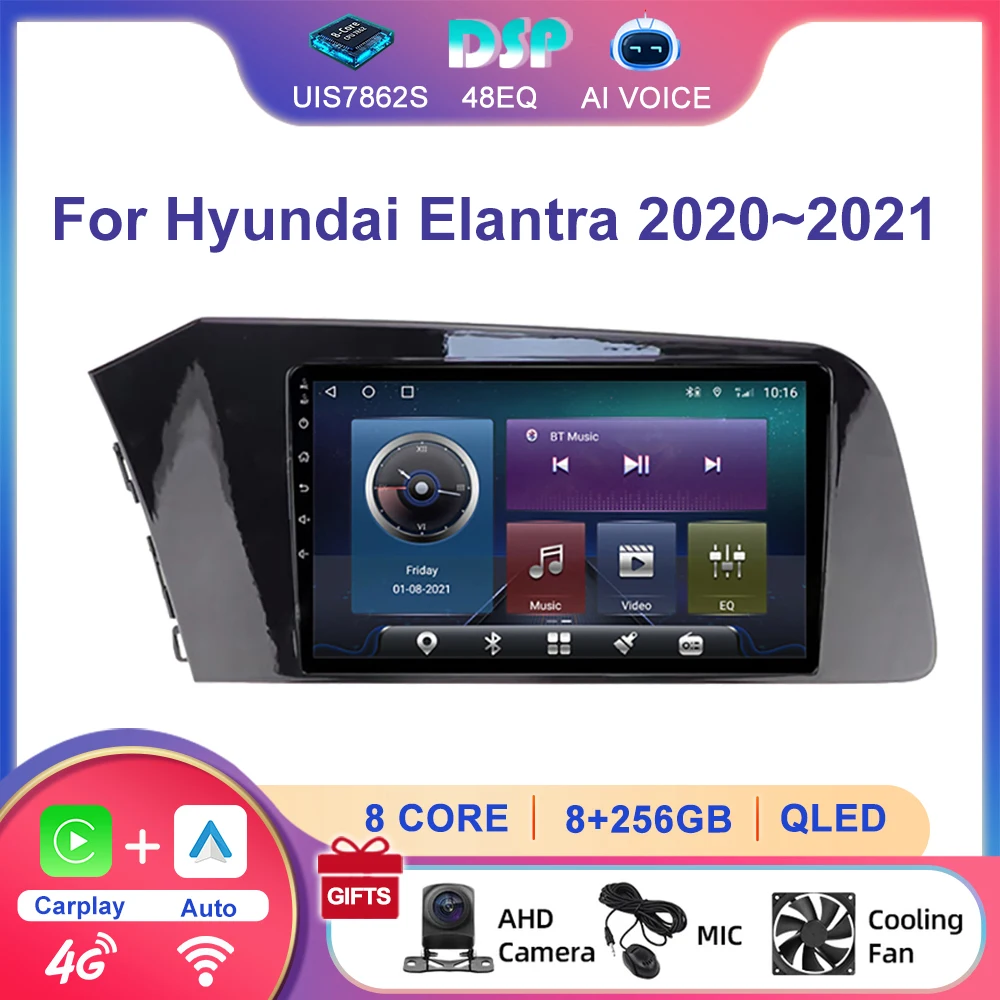 9'' 4G 8 Core GPS Navigation Stereo Android Multimedia Carplay Touch Screen Car Radio Video Player For Hyundai Elantra 2020~2021