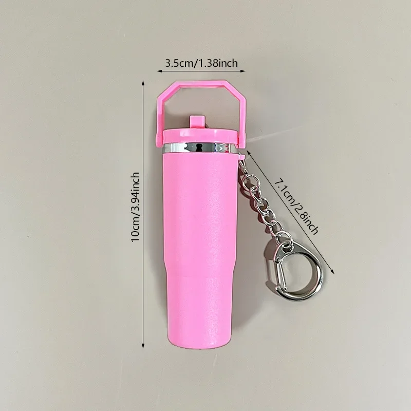 Mini Silicone Cup Keychain Handbag Backpack School Bag Key Ring Lip Balm Tumbler Keychains Detachable Water Bottle Accessories