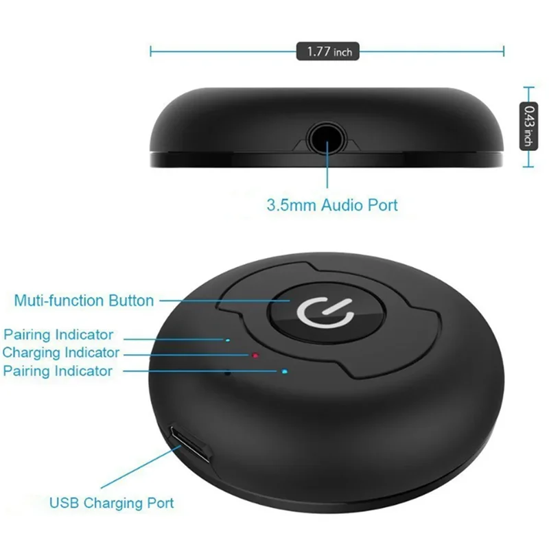 B30C-5.0 Bluetooth-audiozender voor tv PC Connect 2-hoofdtelefoon 3,5 mm AUX lage latentie stereo draadloze adapter eenvoudig te gebruiken