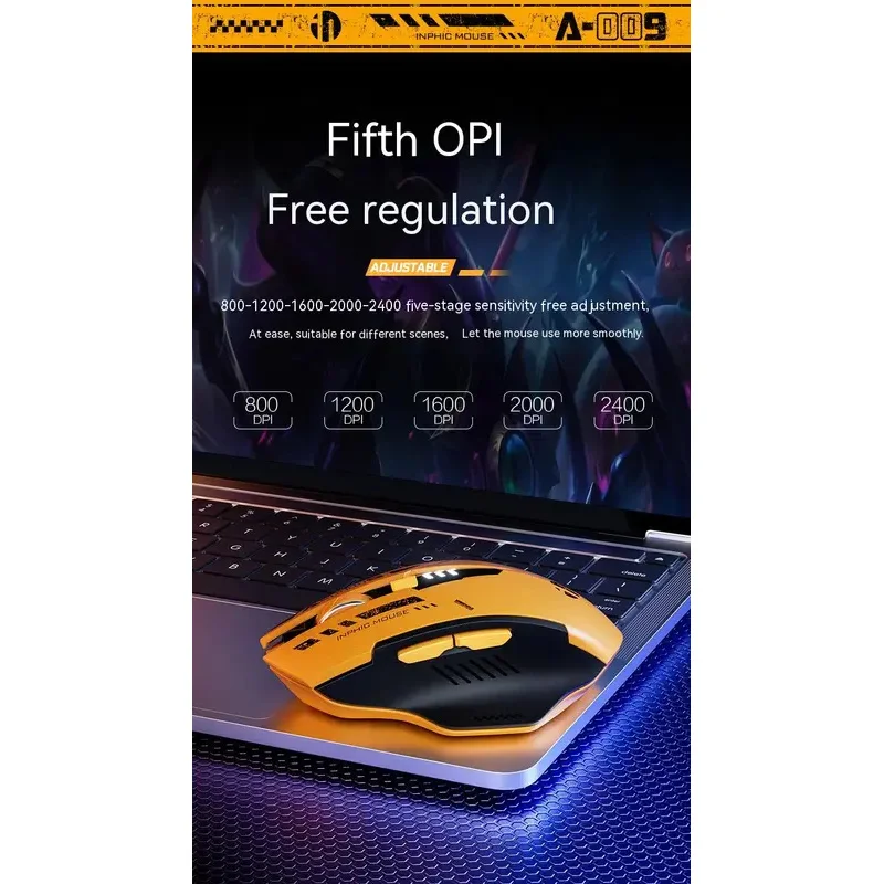 2026 جديد A9 2.4G بلوتوث لاسلكي صامت ماوس ميكا نمط يشعر الميكانيكية لألعاب الكمبيوتر المكتبي ملحقات الكمبيوتر المحمول Ma #6