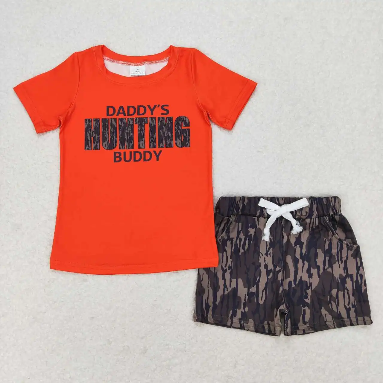 

Boutique wholesale Hunting buddy clothing Toddler boys summer Outfits Baby Short Sleeves Top camo Shorts Kids new arrivals sets