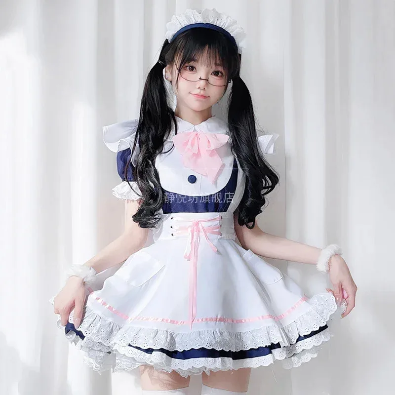 اليابانية لوتي خادمة الملابس الفاخرة فتاة تأثيري أليس فستان لينة لطيف فيستدوس أنيمي Kawaii الزي ملابس العمل لوليتا
