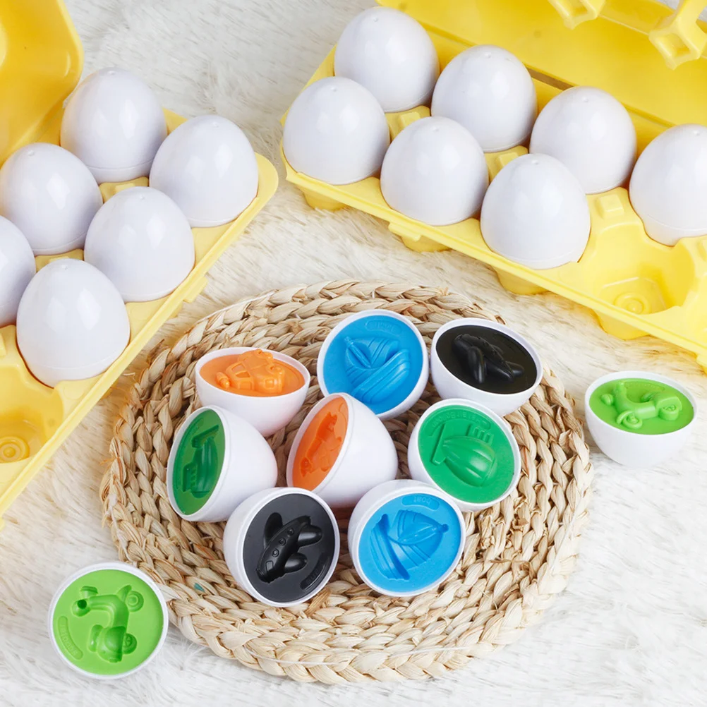 

12Pcs Transport Matching Eggs Educational Colorful Egg Plaything Kids Cognition Learning Early Preschool Gift Egg Toys