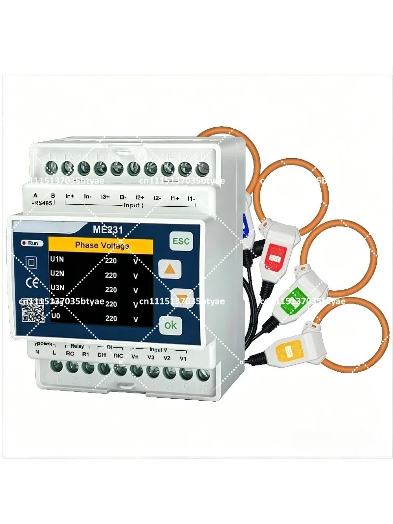 For ME231 600V Wireless Three-phase Power Meter with 3 Ct for Remote Power Monitoring WiFi or 4g Optional