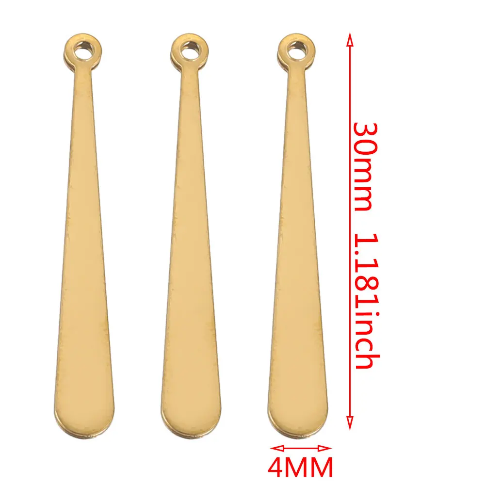 20pcs Stainless Steel Long Drop Charms for Jewelry Making Earrings Pendant Conectors for Bracelets Supplies Necklace Wholesale