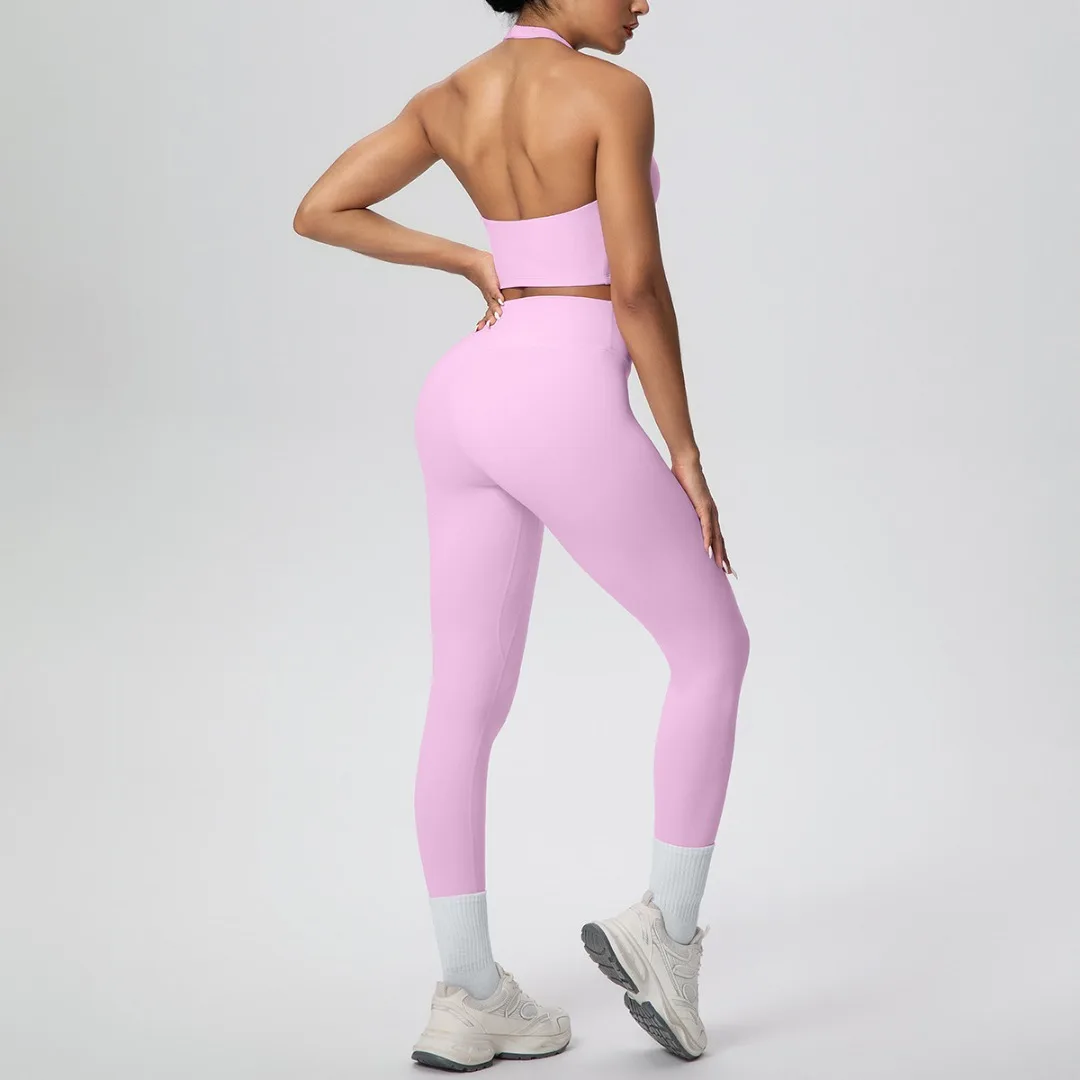 

Tight Backless Vest Pants Yoga 2-Piece Set High Waist Hip Lift Sports Suit Fitness Running Workout Set Gym Women's Sportswear
