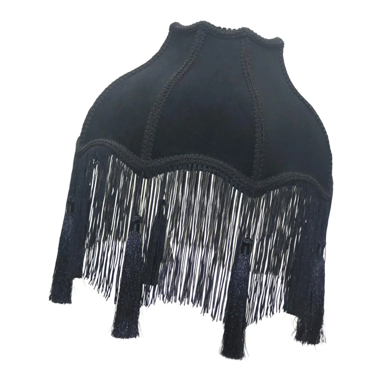 Modern Velvet Lamp Shade with Tassel Fringe Elegant Replacement Light Cover for Hotel Bedroom E27 Lamp